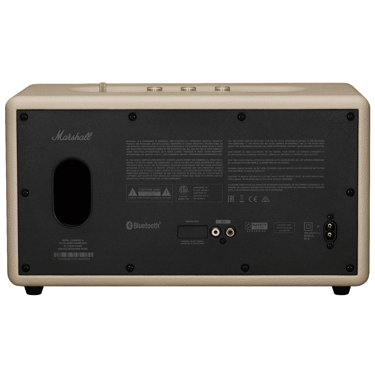 Marshall Stanmore III Bluetooth Speaker, 80W, Cream
