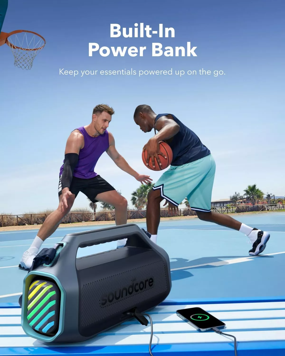 Anker SoundCore Boom 2 Plus New Version Portable Bluetooth Speaker, 140W, TWS, RGB, Waterproof, Blue A3134032