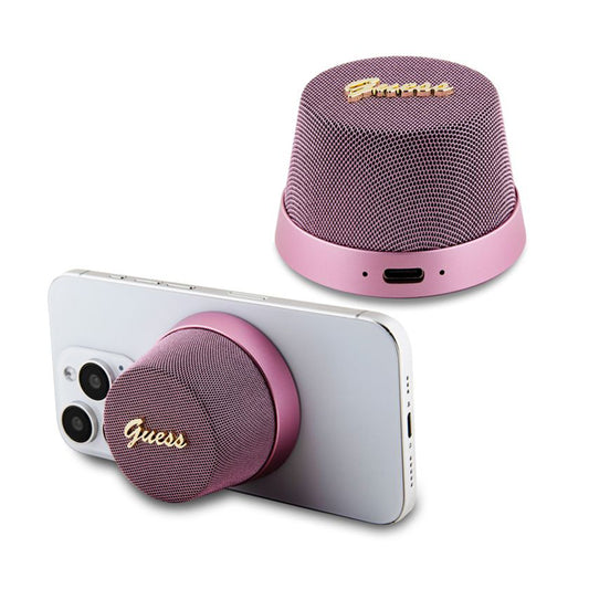 Φορητό Ηχείο Bluetooth Guess Stand Magnetic Script Metal, 3W, Ροζ
