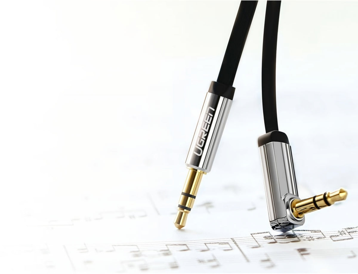 UGREEN AV119 Angled 3.5mm - 3.5mm Audio Cable, 5m, Black