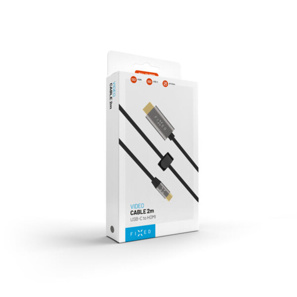 USB-C to HDMI Audio and Video Cable Fixed, 2m, Grey