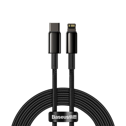 Καλώδιο Δεδομένων και Φόρτισης USB-C - Lightning Baseus Tungsten Gold, 20W, 2m, Μαύρο CATLWJ-A01