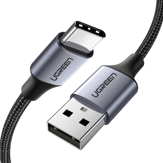 Καλώδιο δεδομένων και φόρτισης USB-A σε USB-C UGREEN US288, 18W, 2m, Μαύρο