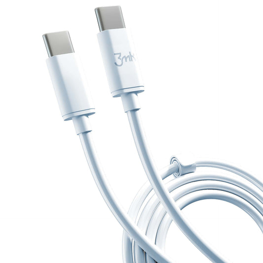 USB-C Data and Charging Cable - USB-C 3MK Hyper, 100W, 2m, White