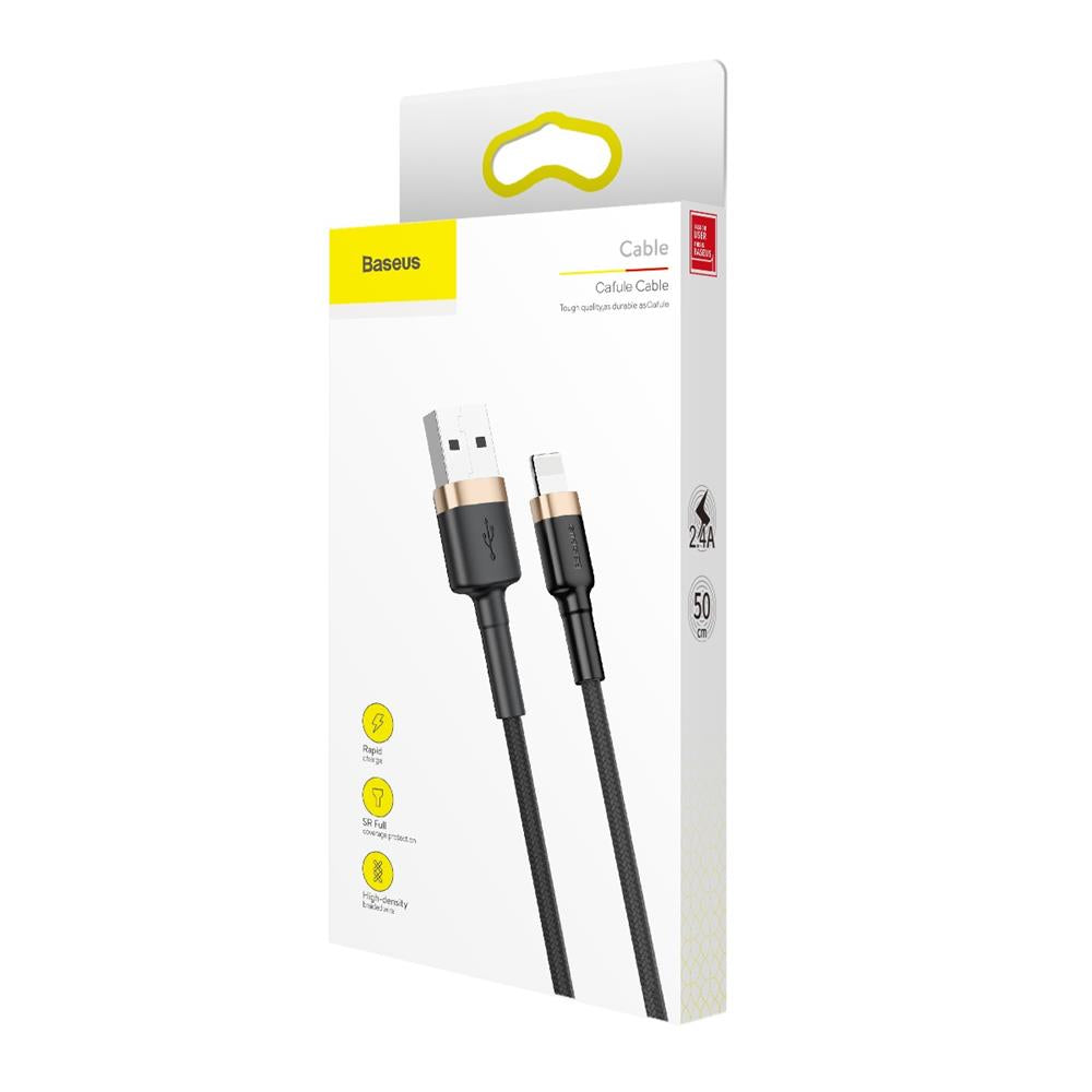 Καλώδιο Δεδομένων και Φόρτισης USB-A - Lightning Baseus Cafule, 18W, 1m, Χρυσό CALKLF-BV1