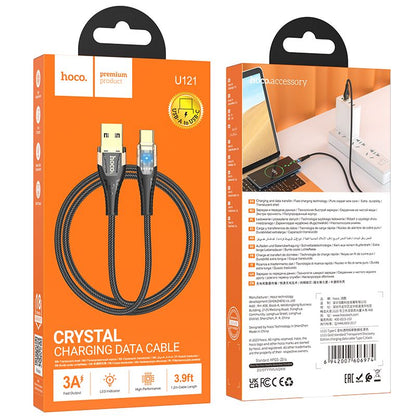 USB-A to USB-C Data and Charging Cable HOCO U121, 18W, 1.2m, Black