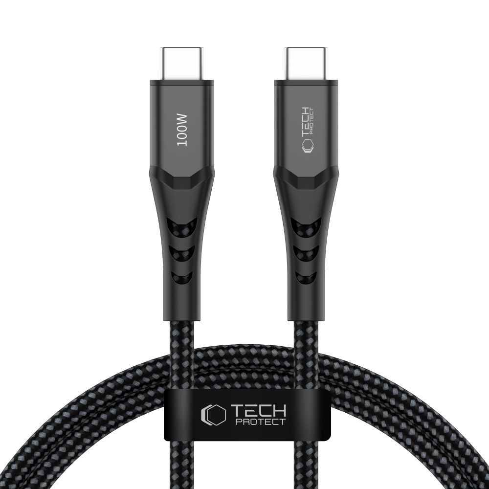 USB-C Data and Charging Cable - USB-C Tech-Protect UB11T Ultraboost, 100W, 1m, Black