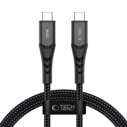 USB-C Data and Charging Cable - USB-C Tech-Protect UB11T Ultraboost, 100W, 1m, Black
