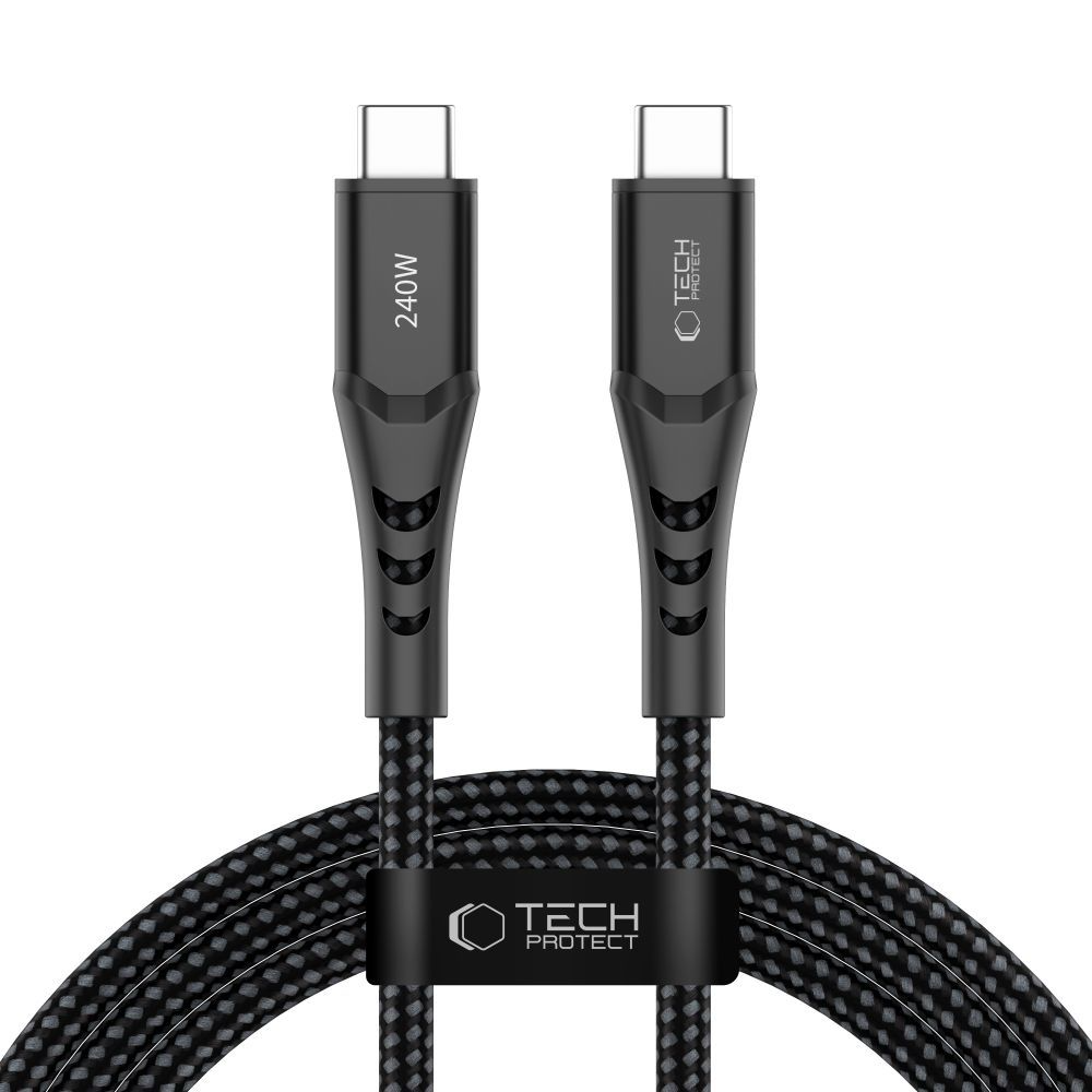 USB-C Data and Charging Cable - USB-C Tech-Protect UB11T Ultraboost, 240W, 2m, Black