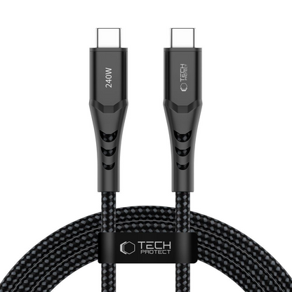 USB-C Data and Charging Cable - USB-C Tech-Protect UB11T Ultraboost, 240W, 2m, Black
