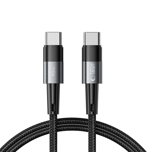 Καλώδιο Δεδομένων και Φόρτισης USB-C - USB-C Tech-Protect Ultraboost, 60W, 1μ, Γκρι
