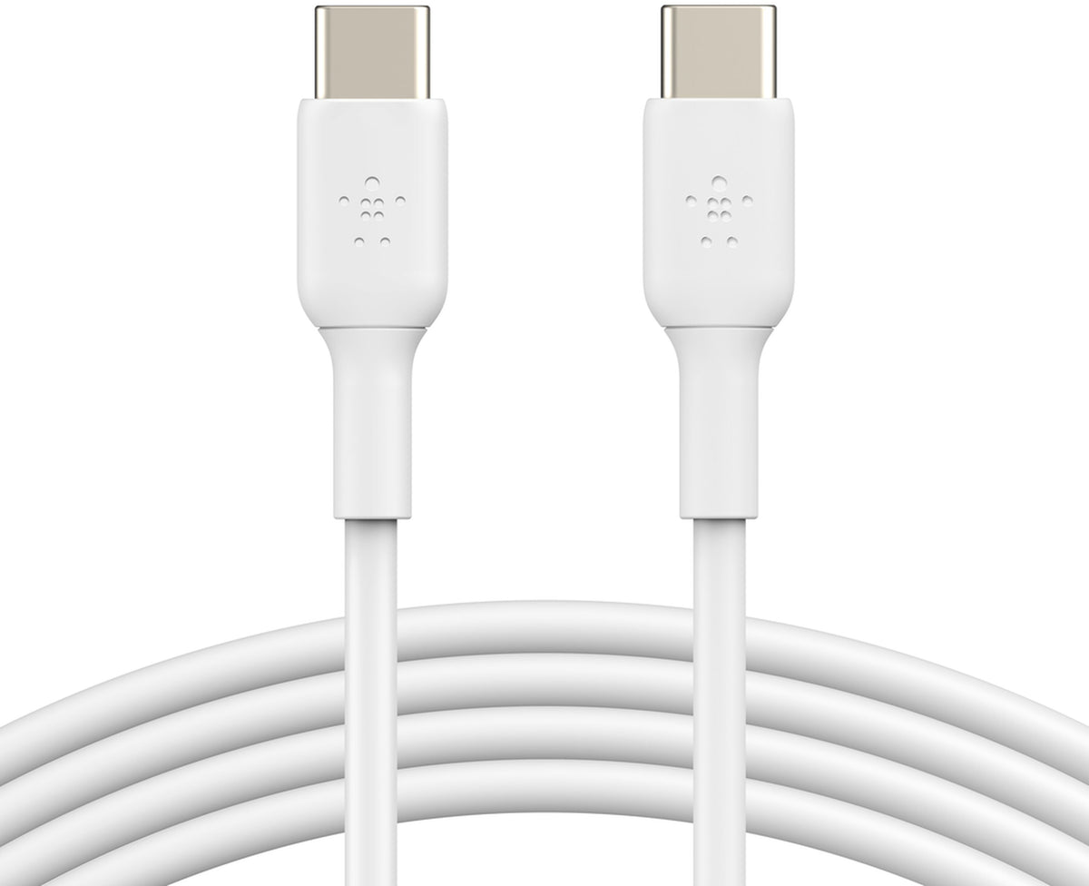 USB-C Data and Charging Cable - USB-C Belkin BoostCharge, 60W, 1m, Set of 2 pieces, White CAB003bt1MWH2PK