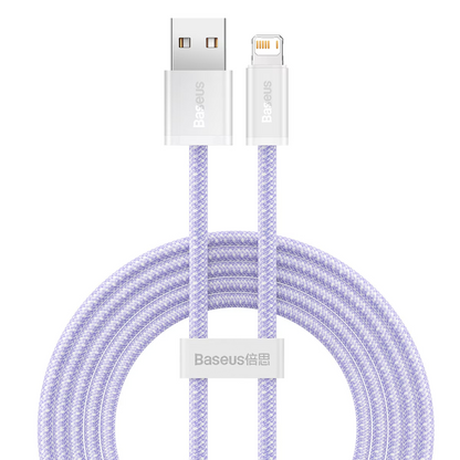 USB-A to Lightning Data and Charging Cable Baseus Dynamic Series, 18W, 2m, Purple CALD000505