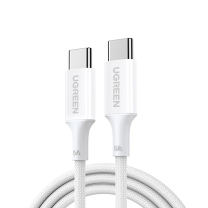 Καλώδιο Δεδομένων και Φόρτισης USB-C - USB-C UGREEN L502 (35221), 100W, 2μ, Λευκό