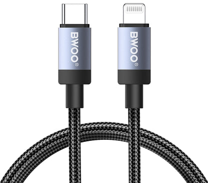Καλώδιο Δεδομένων και Φόρτισης USB-C - Lightning BWOO BO-X401CL, 30W, 1μ, Μαύρο