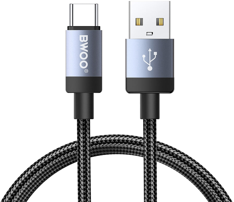 Καλώδιο Δεδομένων και Φόρτισης USB-A - USB-C BWOO BO-X401C, 18W, 1μ, Μαύρο