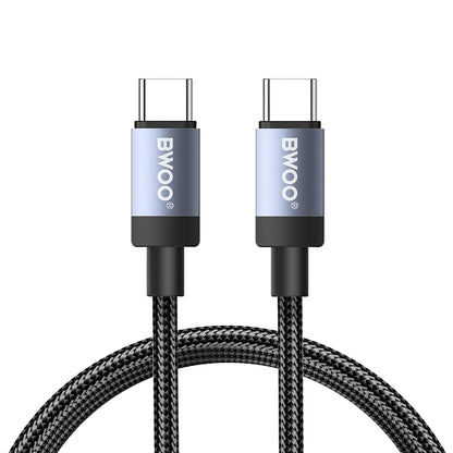 Καλώδιο Δεδομένων και Φόρτισης USB-C - USB-C BWOO BO-X401CC, 65W, 1μ, Μαύρο