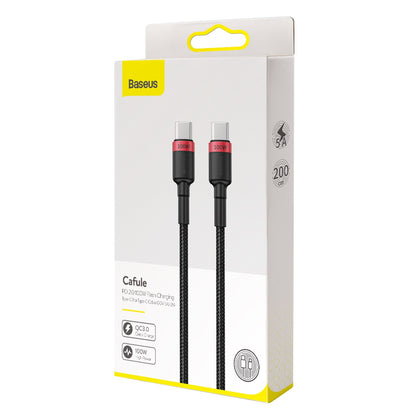USB-C Data and Charging Cable - USB-C Baseus Cafule, 100W, 2m, Red CATKLF-AL91