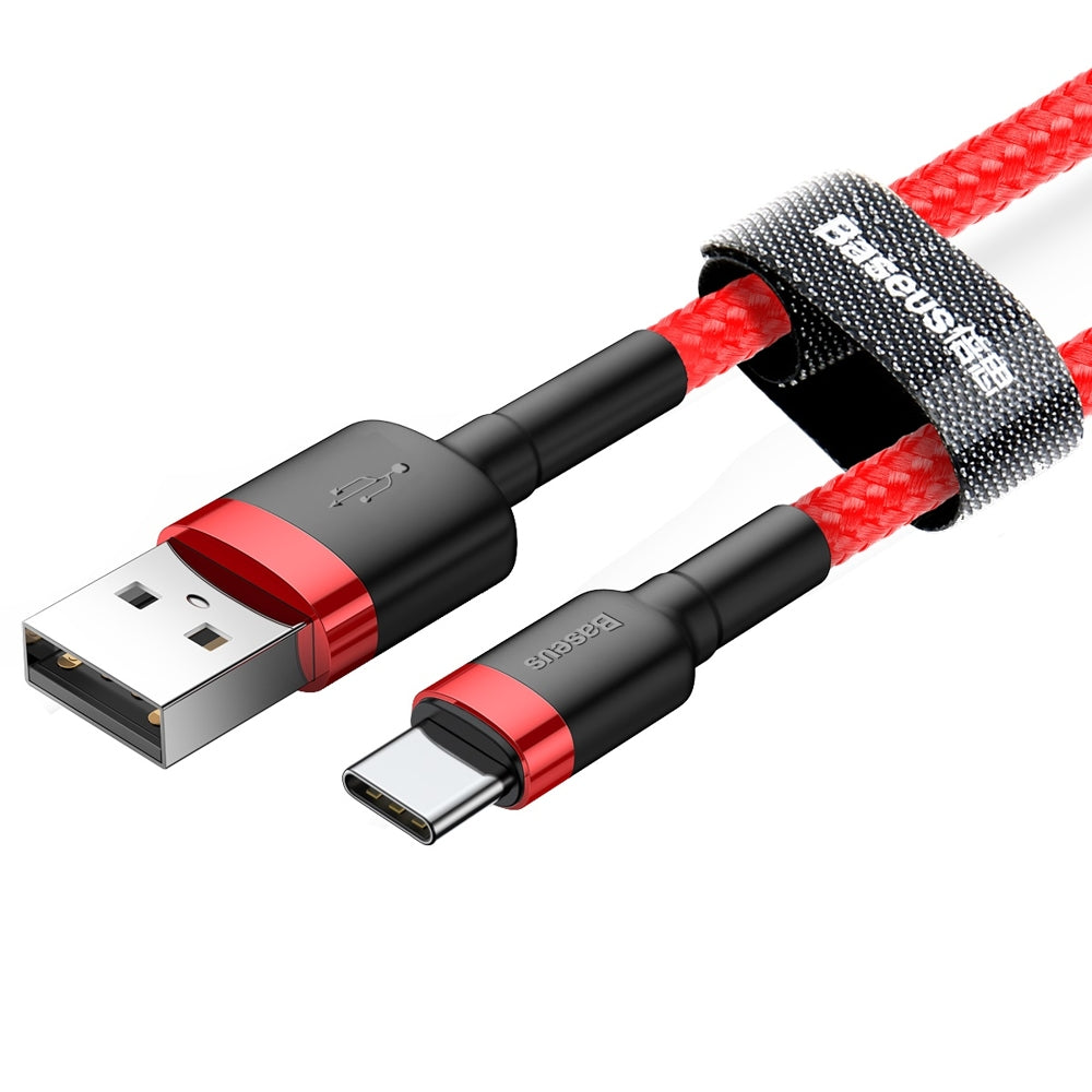 Καλώδιο Δεδομένων και Φόρτισης USB-A - USB-C Baseus Cafule, 60W, 0.5m, Κόκκινο CATKLF-A09