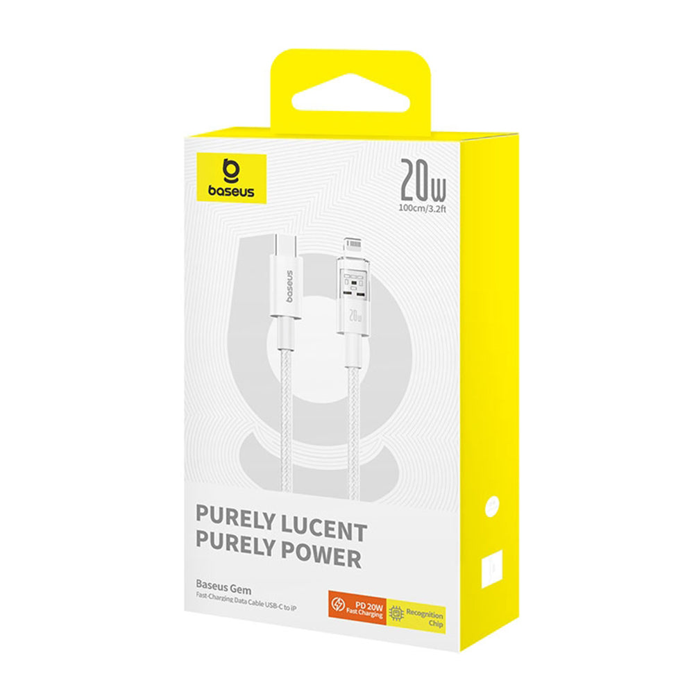 USB-C to Lightning Baseus Gem Data and Charging Cable, 20W, 1m, White P10373001211-00