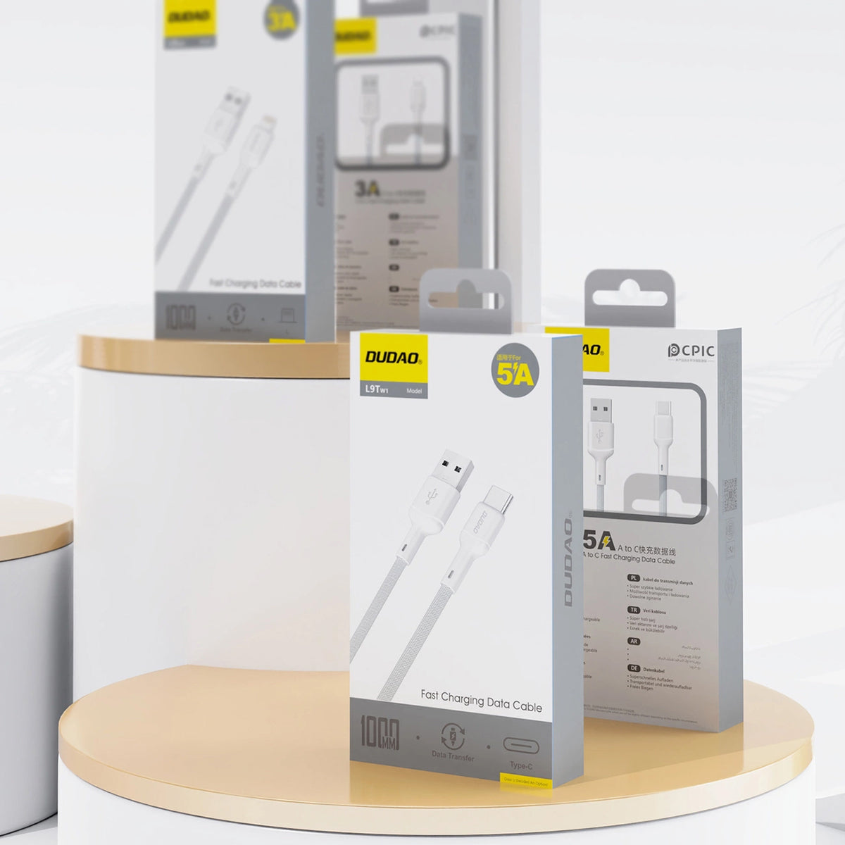 Καλώδιο Δεδομένων και Φόρτισης USB-A - USB-C Dudao L9T, 100W, 1m, Λευκό