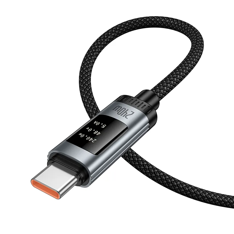 USB-C Data and Charging Cable - USB-C HOCO Display U148, 240W, 1.2m, Black