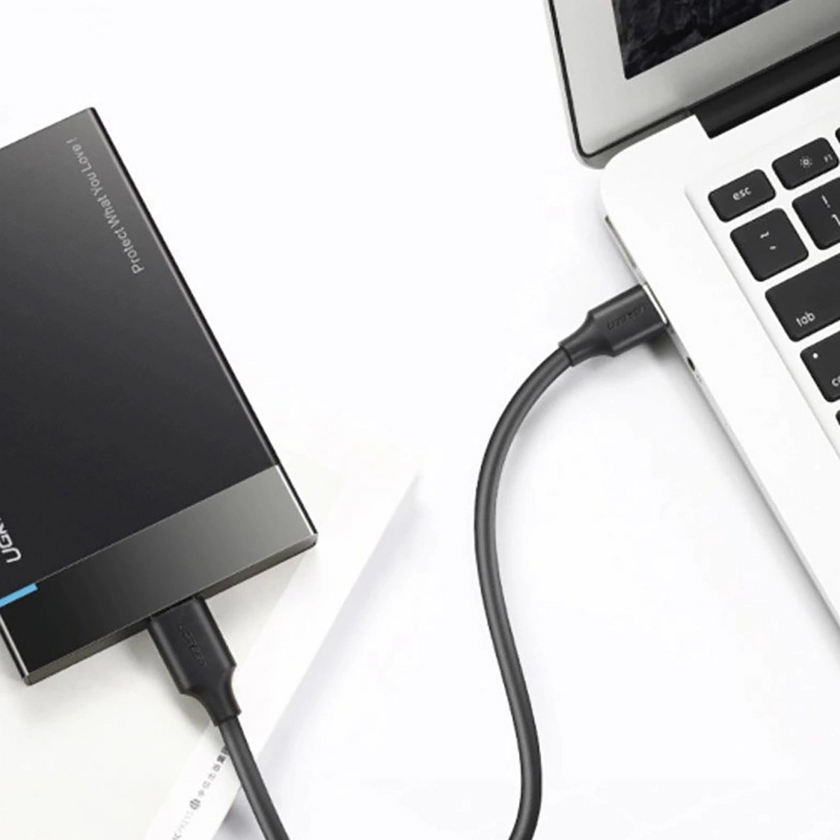 UGREEN US184 USB-A to USB-C Data and Charging Cable, 18W, 0.5m, Black