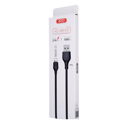 USB-A - Lightning Data and Charging Cable XO Design NB103, 18W, 1m, White 
