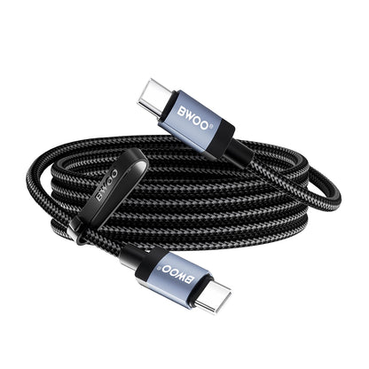 Καλώδιο Δεδομένων και Φόρτισης USB-C - USB-C BWOO BO-X401CC, 65W, 1μ, Μαύρο