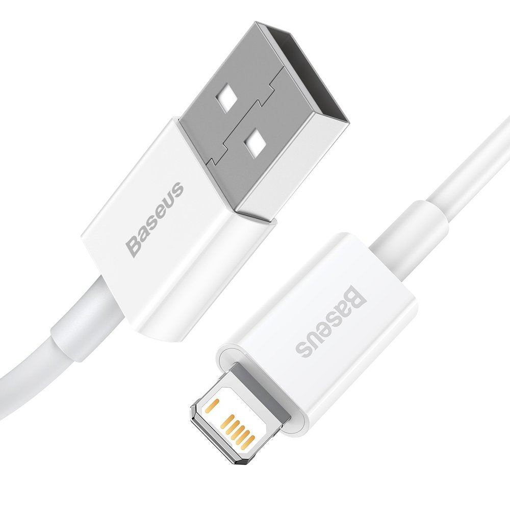 USB-A to Lightning Data and Charging Cable Baseus Superior Series, 20W, 1.5m, White CALYS-B02