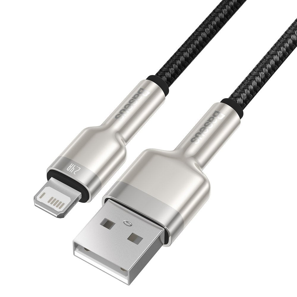 USB-A to Lightning Data and Charging Cable Baseus Cafule Metal Series, 18W, 1m, Black CALJK-A01
