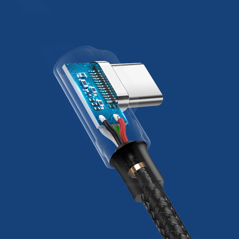 Καλώδιο δεδομένων και φόρτισης USB-A - USB-C UGREEN US176 Angled, 60W, 1m, Γκρι