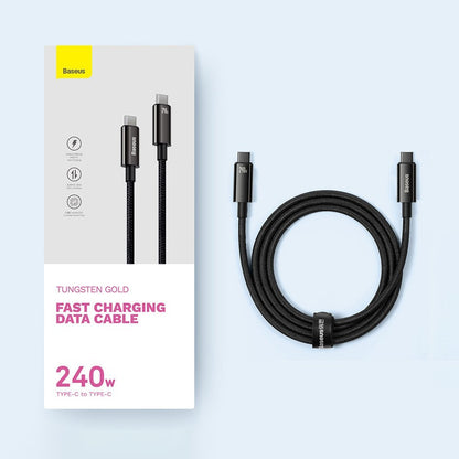 USB-C Data and Charging Cable - USB-C Baseus Tungsten Gold, 240W, 3m, Black CAWJ040201