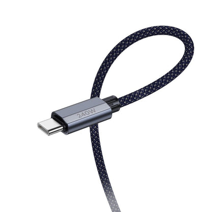 USB-C Data and Charging Cable - USB-C HOCO U134, 240W, 1.8m, Navy Blue