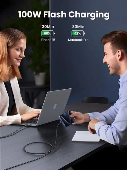 Καλώδιο Δεδομένων και Φόρτισης USB-C - USB-C UGREEN L512, 100W, 0.5m, Γκρι