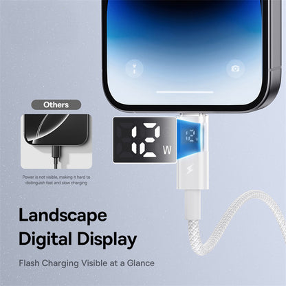 USB-A to Lightning Data and Charging Cable Baseus Display 2, 12W, 2m, White P10382700211-01
