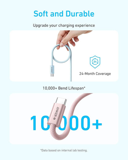 Καλώδιο Δεδομένων και Φόρτισης USB-C - USB-C Anker Zolo, 240W, 1.8m, Μαύρο A8060H12