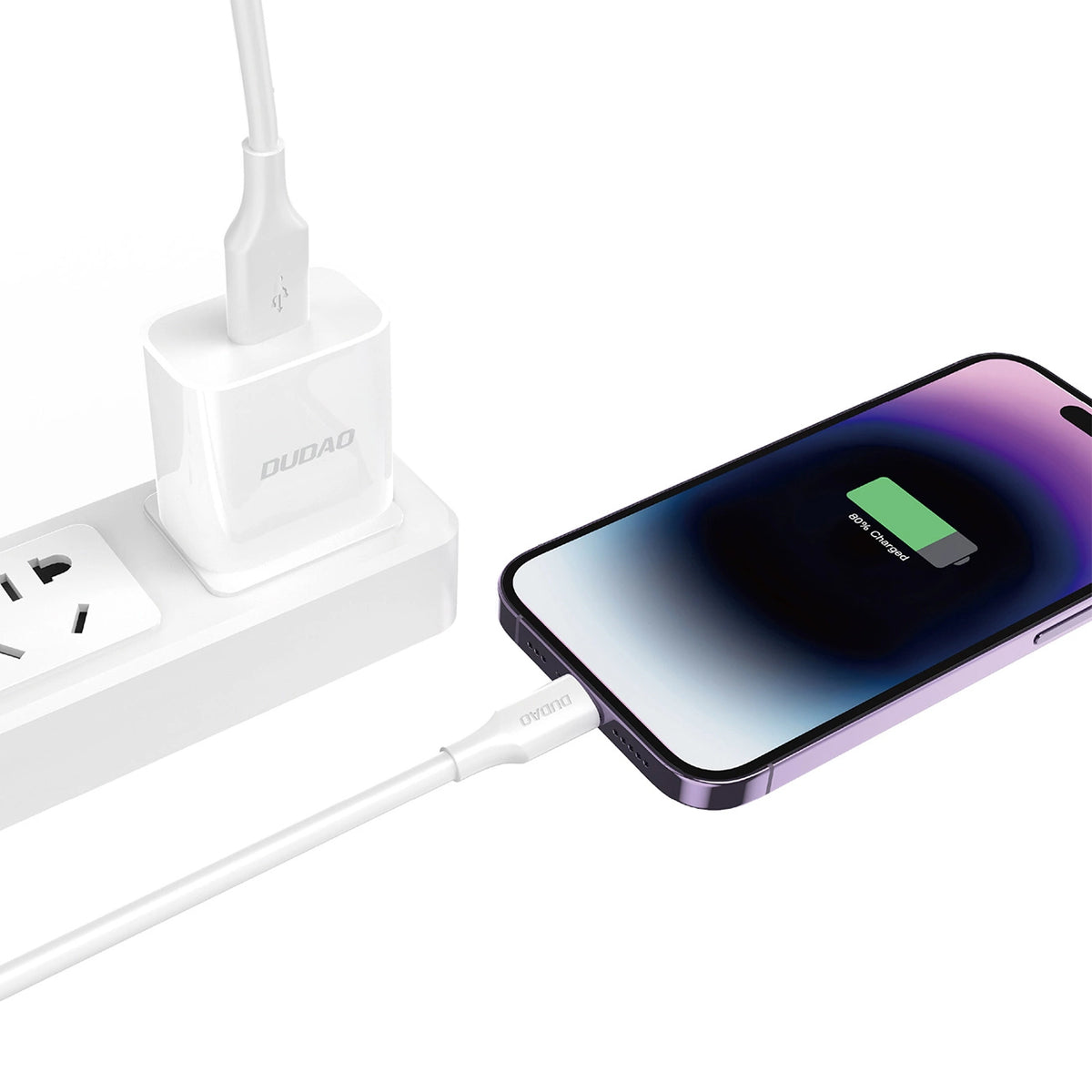 USB-A to Lightning Dudao L2sL Data and Charging Cable, 30W, 1.2m, White