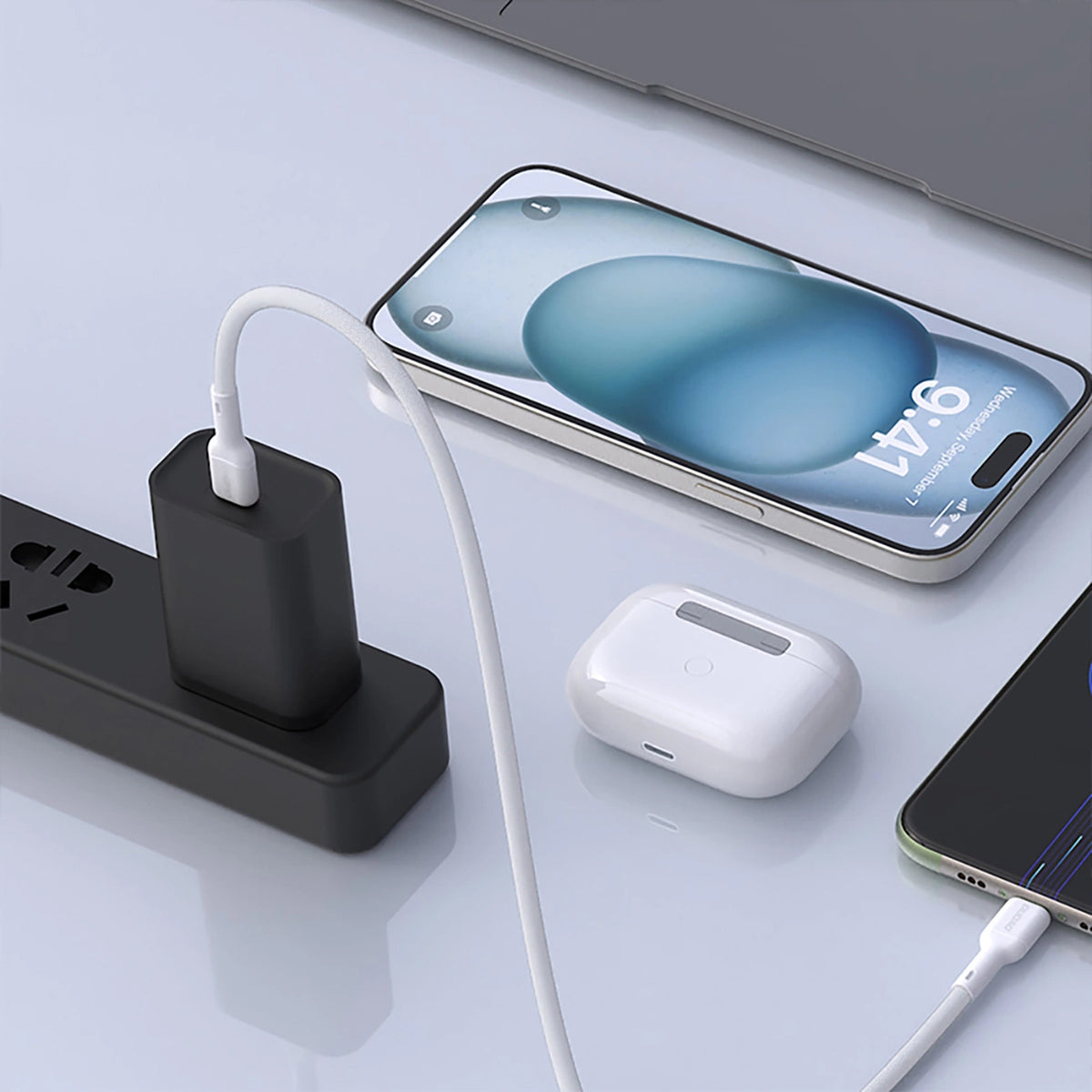 USB-C Data and Charging Cable - USB-C Dudao L9C, 65W, 1m, White