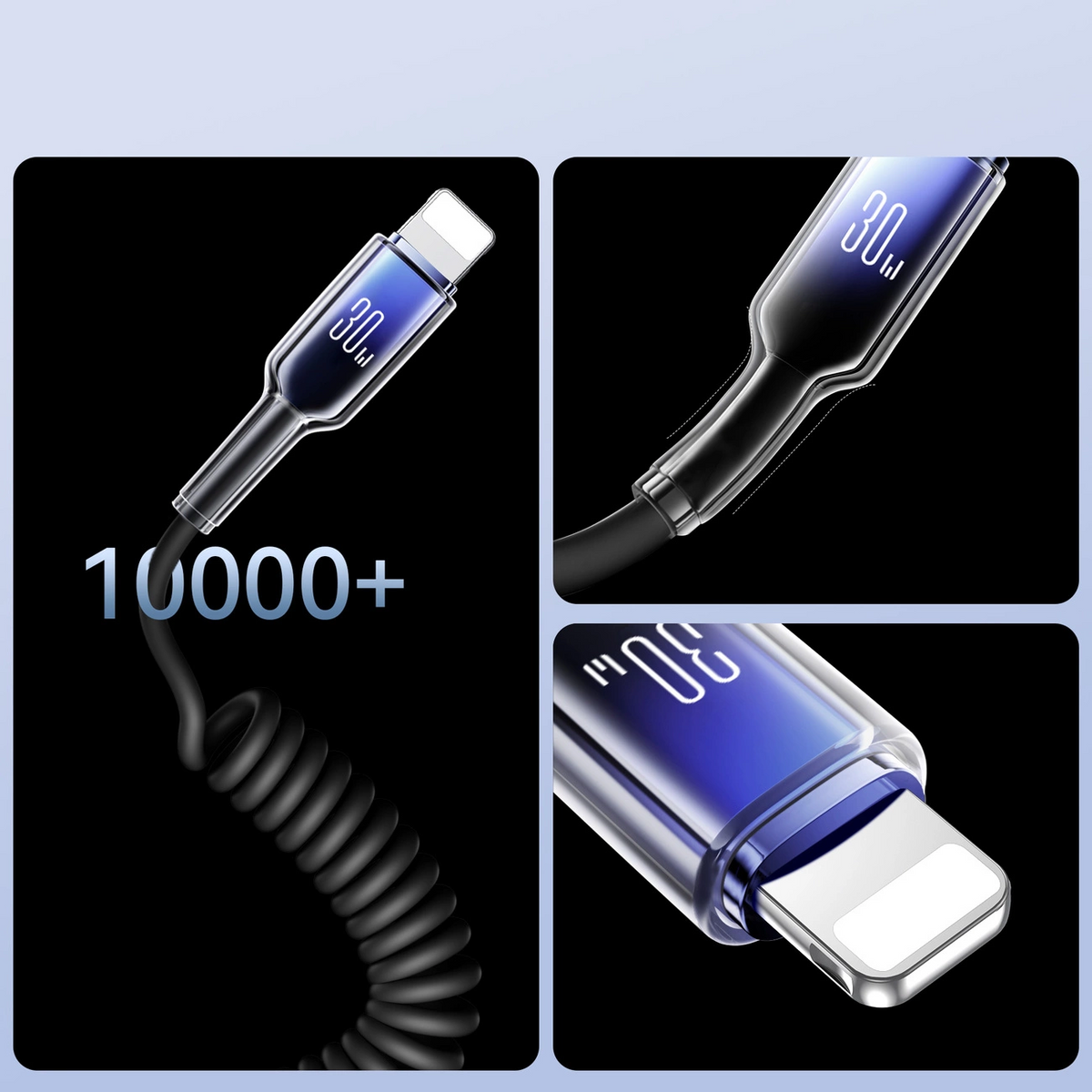 USB-C to Lightning Data and Charging Cable Joyroom S-A43 Crystal, 30W, 1.5m, Black