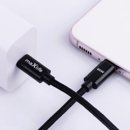 Καλώδιο Δεδομένων και Φόρτισης USB-C - USB-C MaXlife MXUC-12, 60W, 2m, Μαύρο