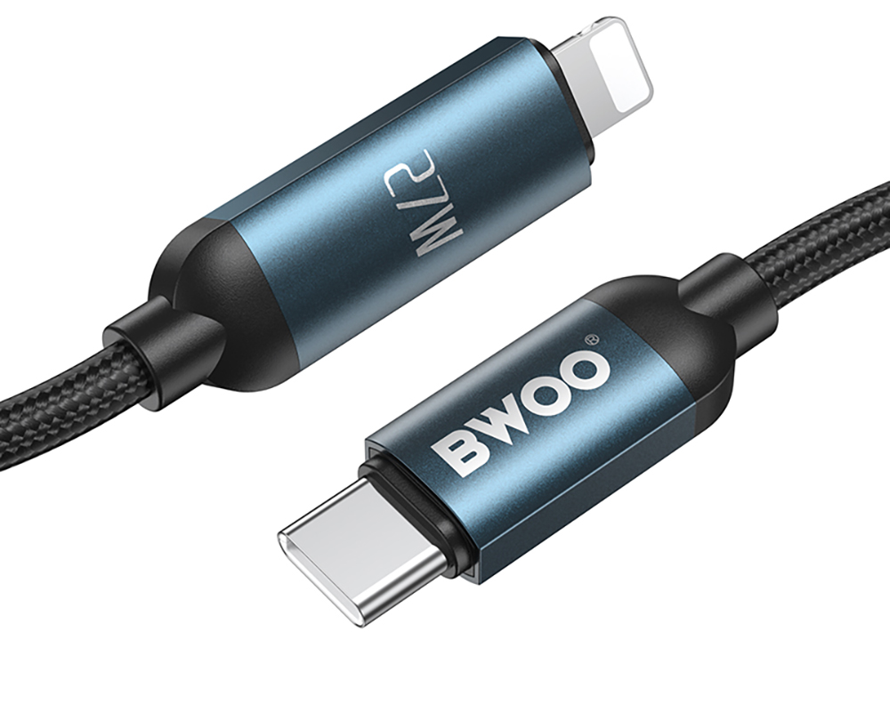USB-C to Lightning Data and Charging Cable BWOO X305 Display, 27W, 1m, Black