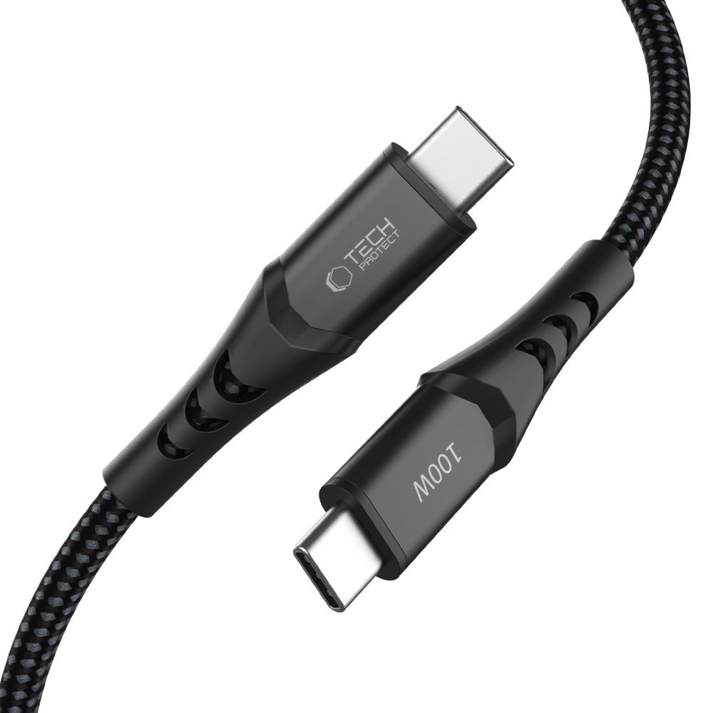 USB-C Data and Charging Cable - USB-C Tech-Protect UB11T Ultraboost, 100W, 1m, Black