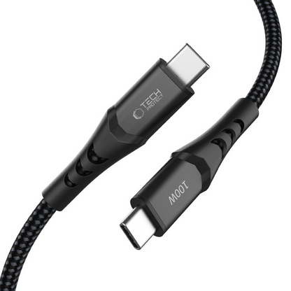 USB-C Data and Charging Cable - USB-C Tech-Protect UB11T Ultraboost, 100W, 1m, Black