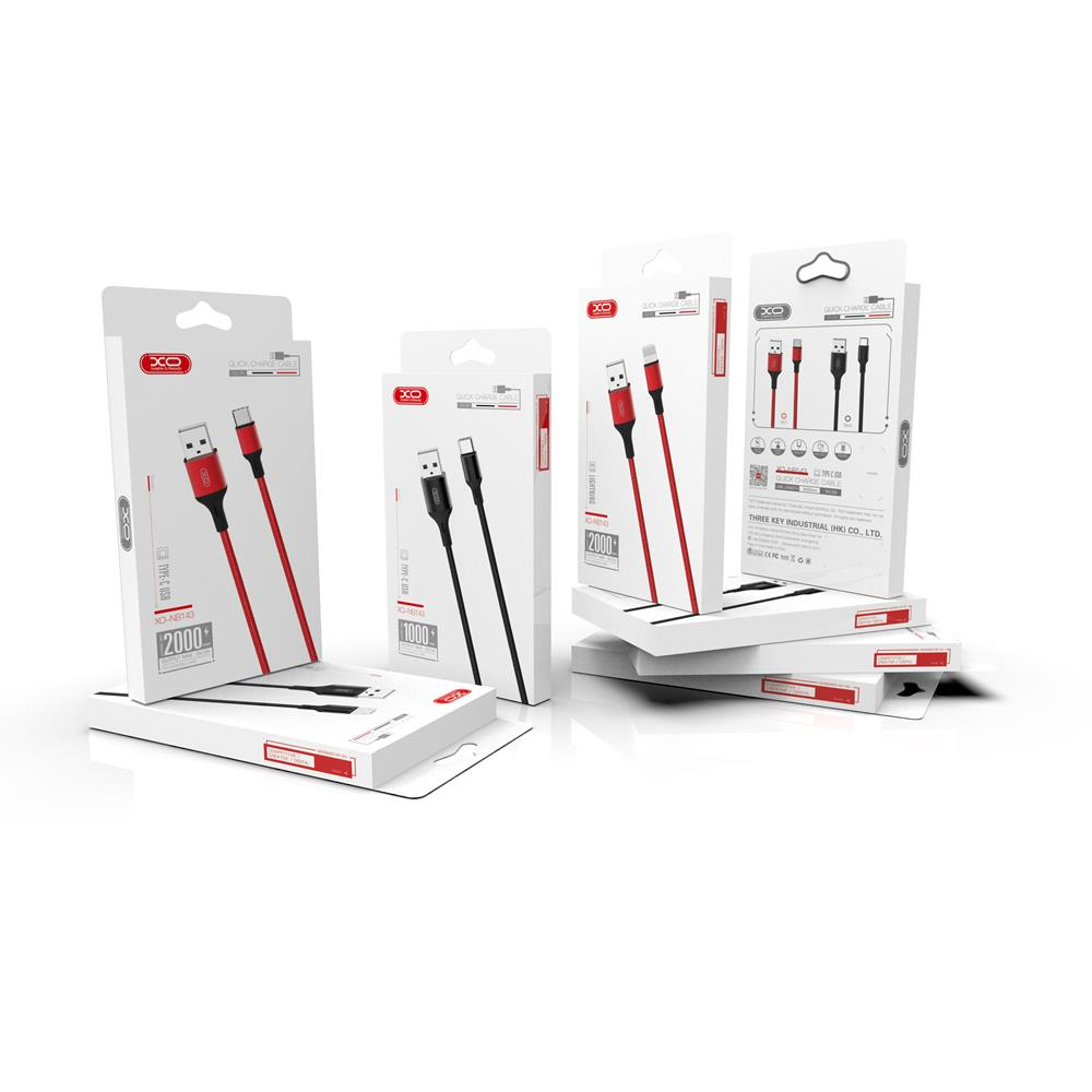 USB-A to microUSB Data and Charging Cable XO Design NB143, 18W, 2m, Red