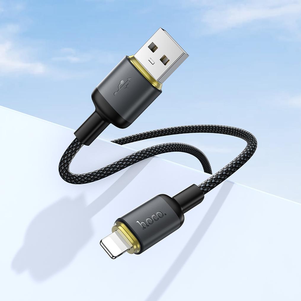 USB-A to Lightning Data and Charging Cable HOCO X128 Benefit, 12W, 1m, Black