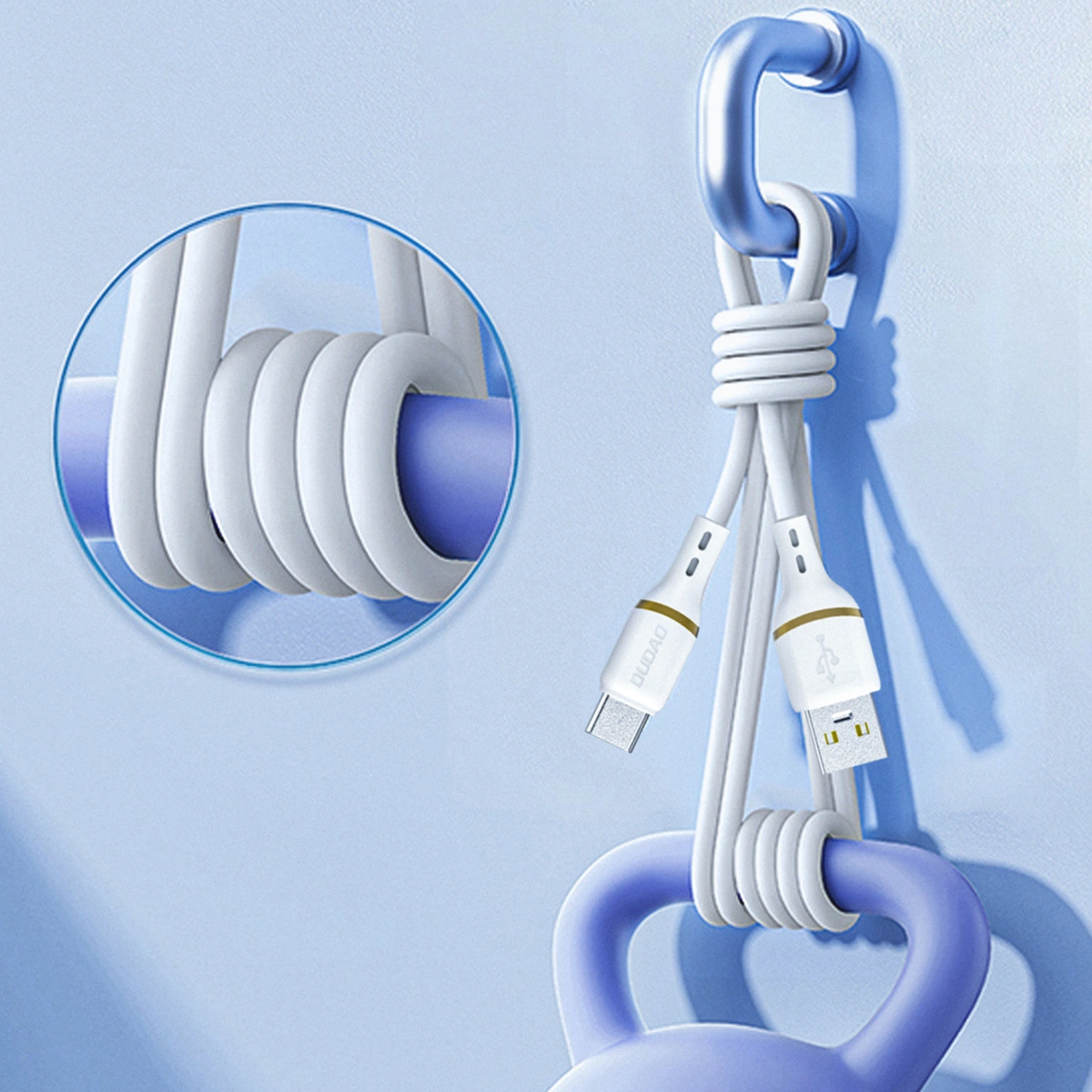Καλώδιο Δεδομένων και Φόρτισης USB-A - USB-C Dudao L25T, 100W, 1μ, Λευκό