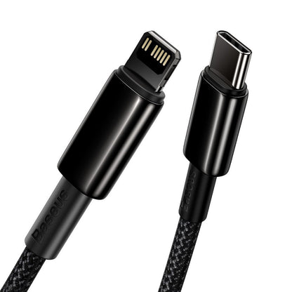 Καλώδιο Δεδομένων και Φόρτισης USB-C - Lightning Baseus Tungsten Gold, 20W, 2m, Μαύρο CATLWJ-A01
