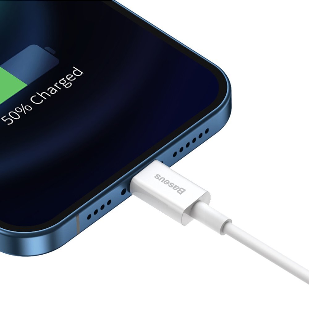 USB-A to Lightning Data and Charging Cable Baseus Superior Series, 20W, 1.5m, White CALYS-B02