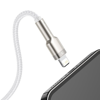 USB-A to Lightning Data and Charging Cable Baseus Cafule Metal Series, 18W, 2m, White CALJK-B02
